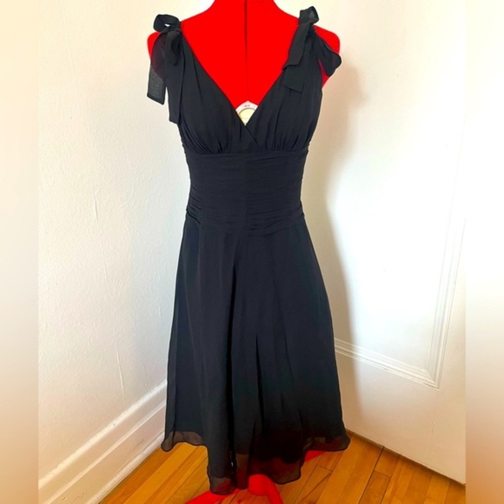 Sandra Andalozzi Black Silk Party Cocktail Dress | Coquette bows | Size …